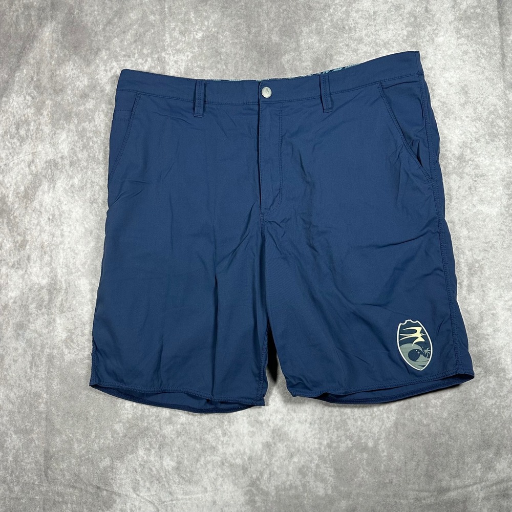 Quiksilver by M Field Mens Navy Blue Hybrid Board Shorts 37 Swim Surf Casual